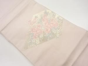 菱に花葉模様織出し名古屋帯